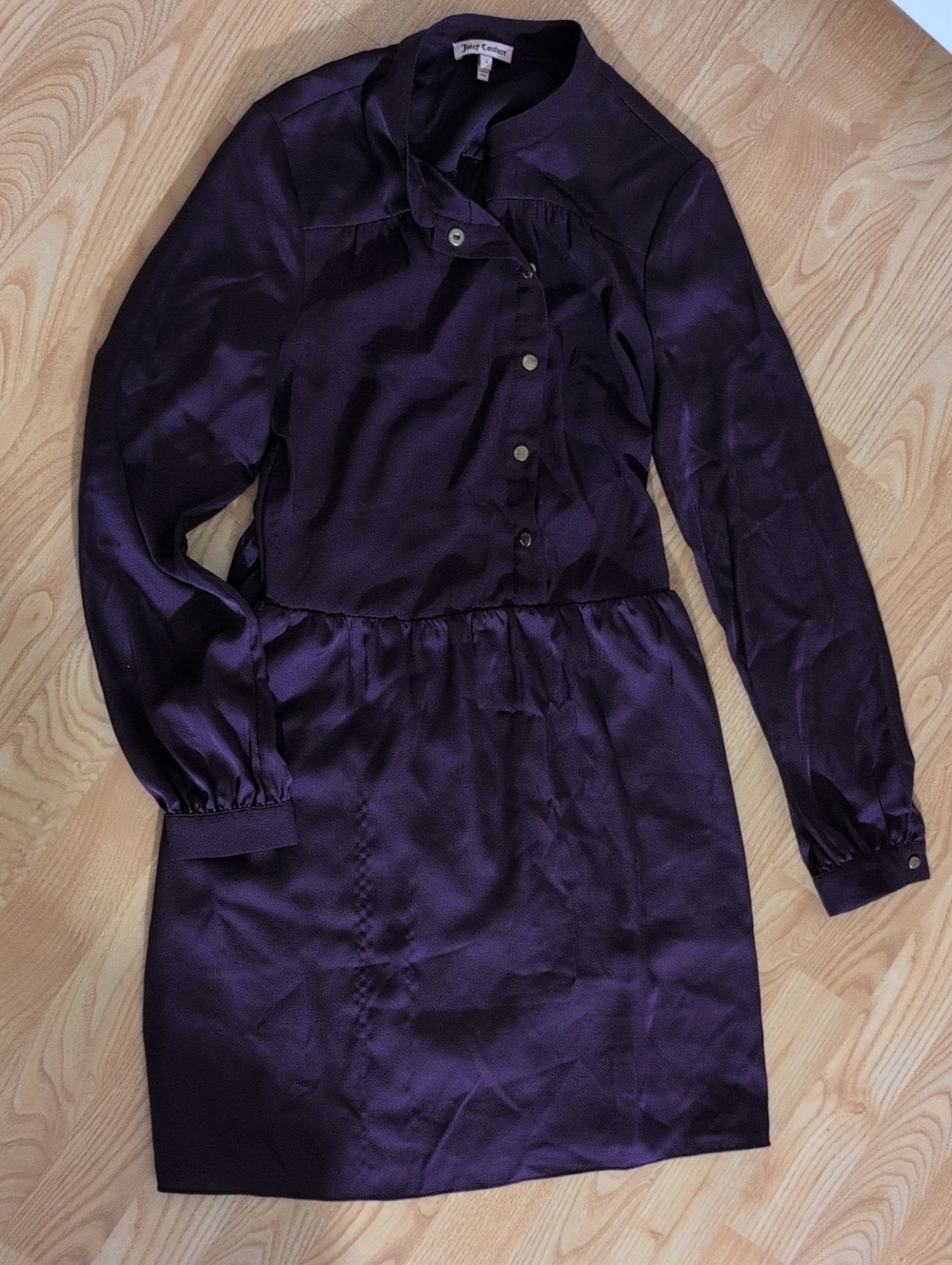 Juicy Couture Purple Satin Collared Dress Size 4